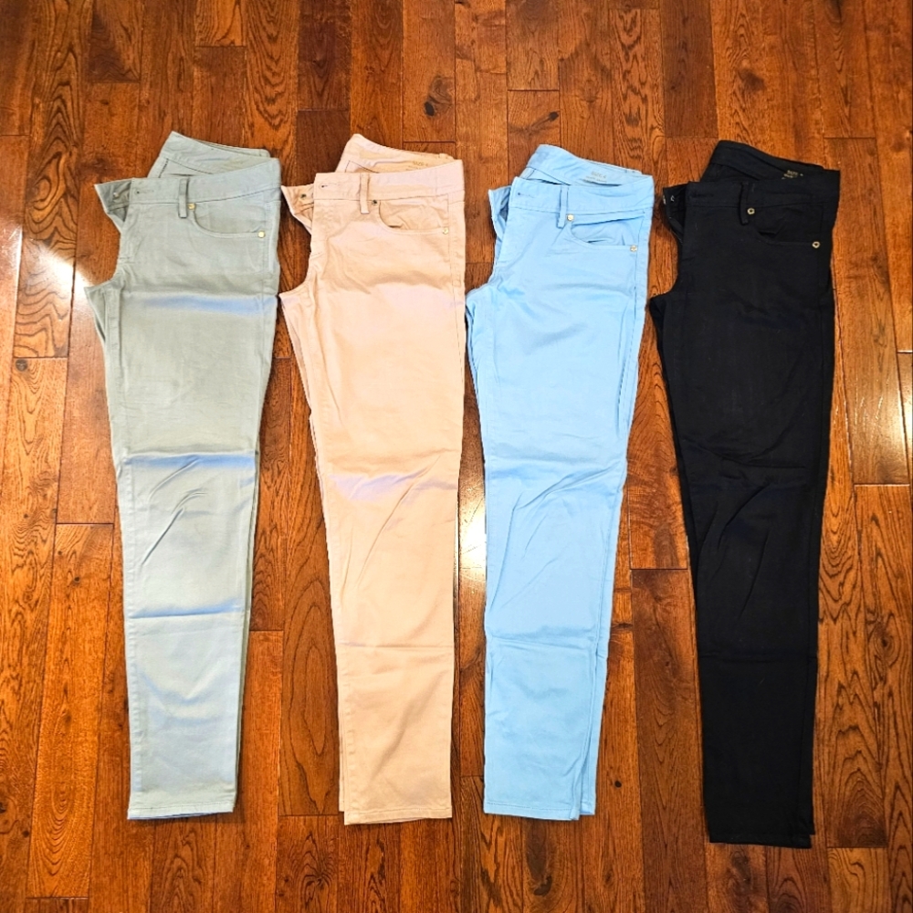 Bundle of Lilly Pulitzer Women's Jeans in Black, Blue, Pink, and Light Gray